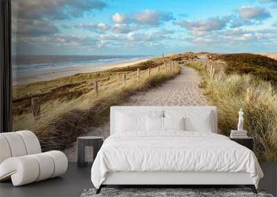 Dunes of Egmond aan Zee (Schoorlse Duinen) on the Dutch North Sea. Egmond aan Zee, the Netherlands, Europe.  Wall mural