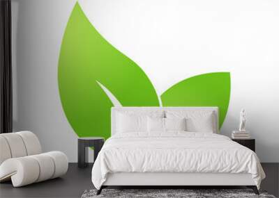 Eco green leaf icon Bio nature green eco symbol for web and business Wall mural