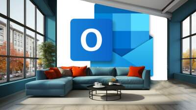 Modern flat design of logo Outlook file icon Wall mural