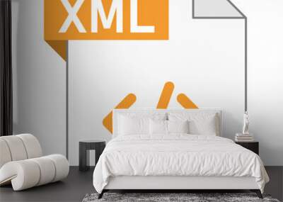 Modern flat design of XML file icon for web Wall mural