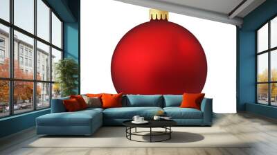 red christmas tree toy or ball volumetric and realistic color illustration Wall mural