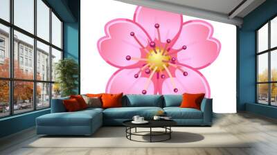 Simple pink flower Large size of emoji spring flower Wall mural