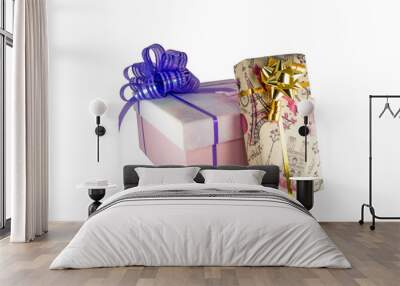 Two gift box with a bows Wall mural