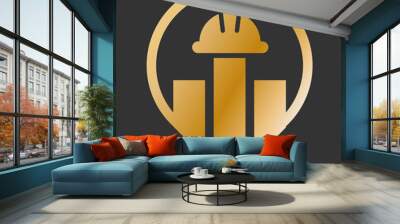 Сonstruction company icon for posters or logos in business Wall mural