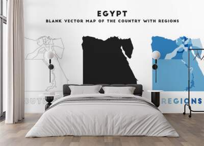 Egypt map. Borders of Egypt for your infographic. Vector country shape. Vector illustration. Wall mural