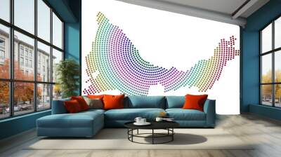 Providenciales dotted map. Digital style shape of Providenciales. Tech icon of the island with gradiented dots. Vibrant vector illustration. Wall mural