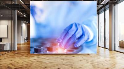 Young female scientist working in laboratory Wall mural