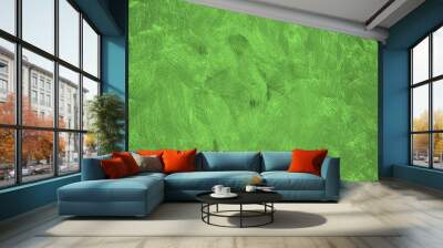 Texture of green decorative plaster or concrete. Wall mural