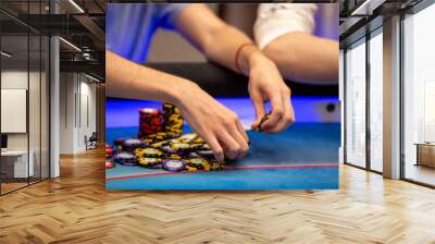 Gambling. Poker. Blurred background. Poker background. Wall mural