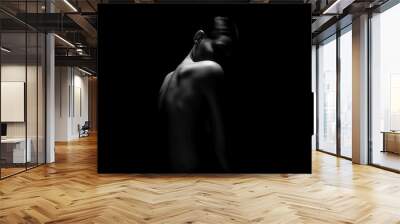 Black and white Nude Woman silhouette Wall mural