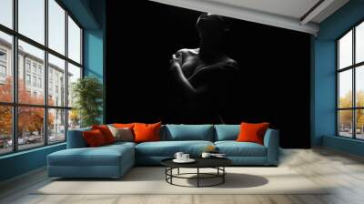 Female silhouette. Beautiful Sexy Naked Body Girl Wall mural