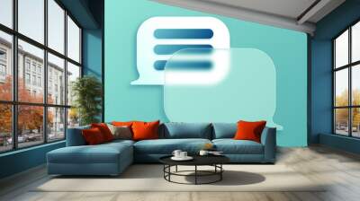 Message icon. Dialog box in glass morphism style. Vector. Wall mural