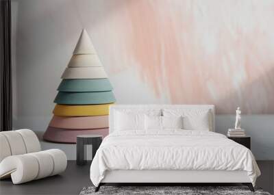 pyramid in light colors on a light background with copy space Wall mural