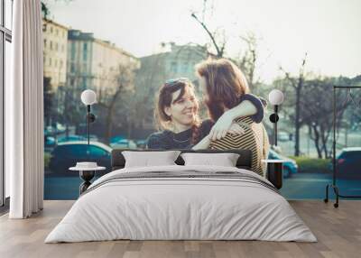 young modern stylish couple urban Wall mural