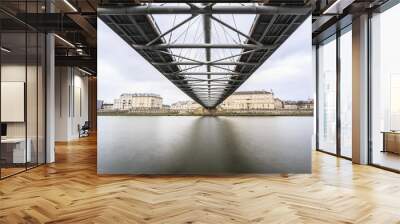 Under the footbridge connecting historic districts Kazimierz and Wall mural