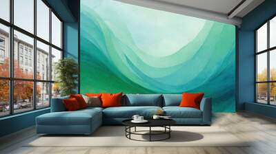 gradient green blue background illustration Wall mural