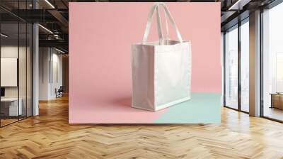 tote bag mock up isolated on flat pastel color background Wall mural