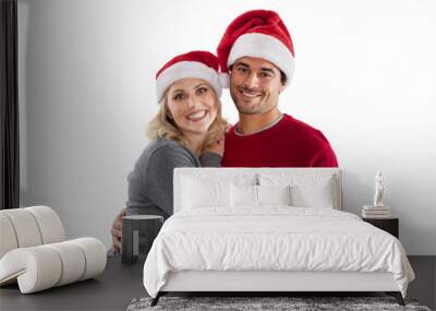 Happy Christmas couple cheering Wall mural