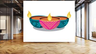 Happy Diwali Illustration Wall mural