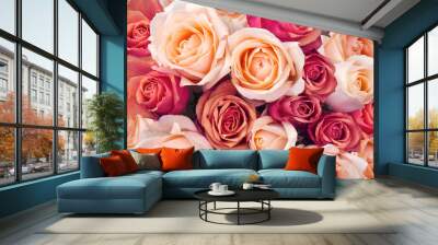 Roses as a background Wall mural