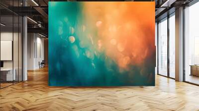 Abstract Blue Green Orange Blurred Gradient Background Wall mural