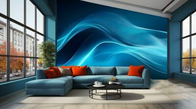 Abstract Blue Teal Gradient Background with Subtle Light Effect Wall mural