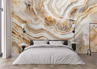 Beige Agate Swirls: Abstract Marble Texture Wall mural