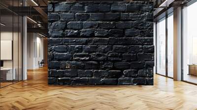 Dark Black Brick Wall Texture Background Wall mural