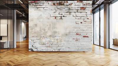 Distressed White Brick Wall Texture Background Wall mural