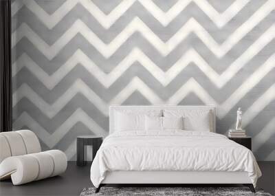 Grey and White Chevron Pattern Linen Fabric Texture Wall mural