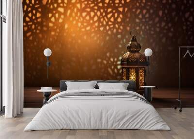 Intricately Carved Lantern Ramadan Kareem Wall mural