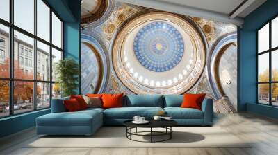 Islamic Geometric Dome Ceiling Mosque Architecture Wall mural