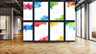 Big set of bright colorful vector watercolor background for poster, brochure or flyer Wall mural