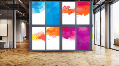 Big set of bright vector colorful watercolor background for poster, brochure or flyer Wall mural