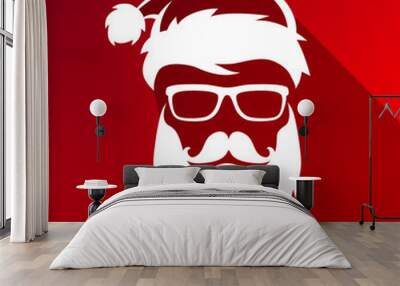 Christmas vector hipster Santa Claus  Wall mural