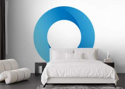 O letter blue flat vector logo template Wall mural