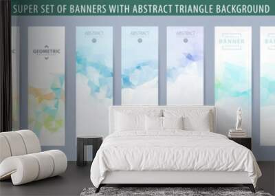 Set of abstract vector banner with triangle background. Template for design Wall mural