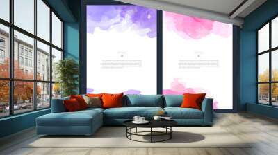 Set of light colorful vector watercolor A4 backgrounds for poster, brochure or flyer Wall mural