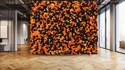 Orange, Black, and White Sprinkles Background Wall mural