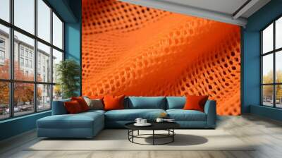 Orange Mesh Fabric Texture Background Wall mural