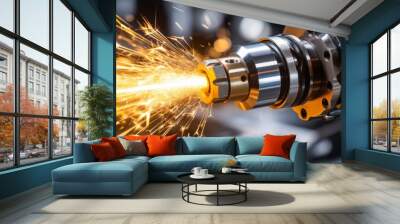 Precision cnc machining of rocket engine component  aerospace industry s complexity revealed Wall mural