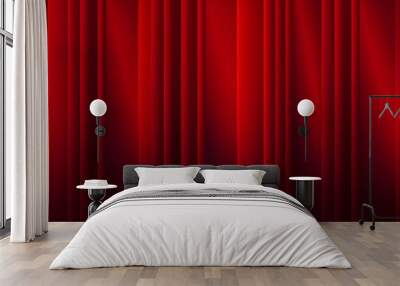 Red Stage Curtain Texture Background Design Wall mural