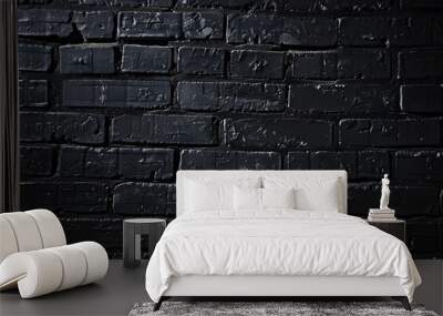 Ultra Realistic Black Brick Wall Background Wall mural