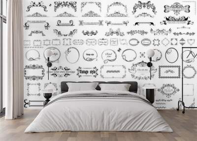 Vintage frames and heading for design Wall mural