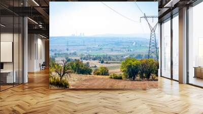 Pollution and smog in Greece countryside industry zone Wall mural