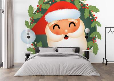 Santa vector illustration. isolated on white background. Wall mural