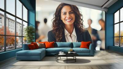 Smiling woman in business attire , Smiling woman, business attire, professional Wall mural