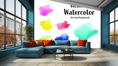 handgemalte, vektorisierte Watercolor Aquarelle Splash, Wasserfarbe Aquarellspritzer Wall mural