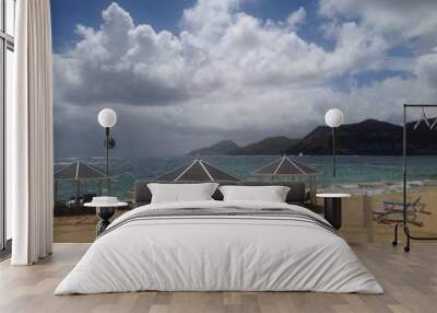 view of virgin island beach and sea Wall mural