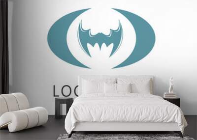 bat vector icon logo template Wall mural